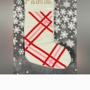 Pink Plaid Christmas Stocking